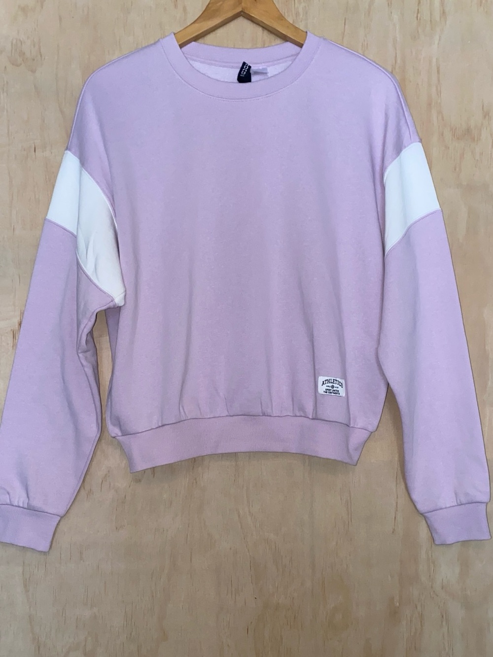 H&M Lavender and White Colorblock Crewneck Sweatshirt - Picture 1 of 6
